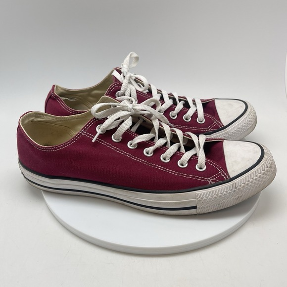 Converse All Star Sneakers Mens 11 Low Top Burgundy Canvas Casual Shoes M9691 - Picture 1 of 10